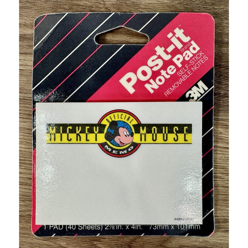 Vintage Disney Mickey Mouse Post It Note Pad 40 Sheets 3M 90s Prop Retro Y2K New